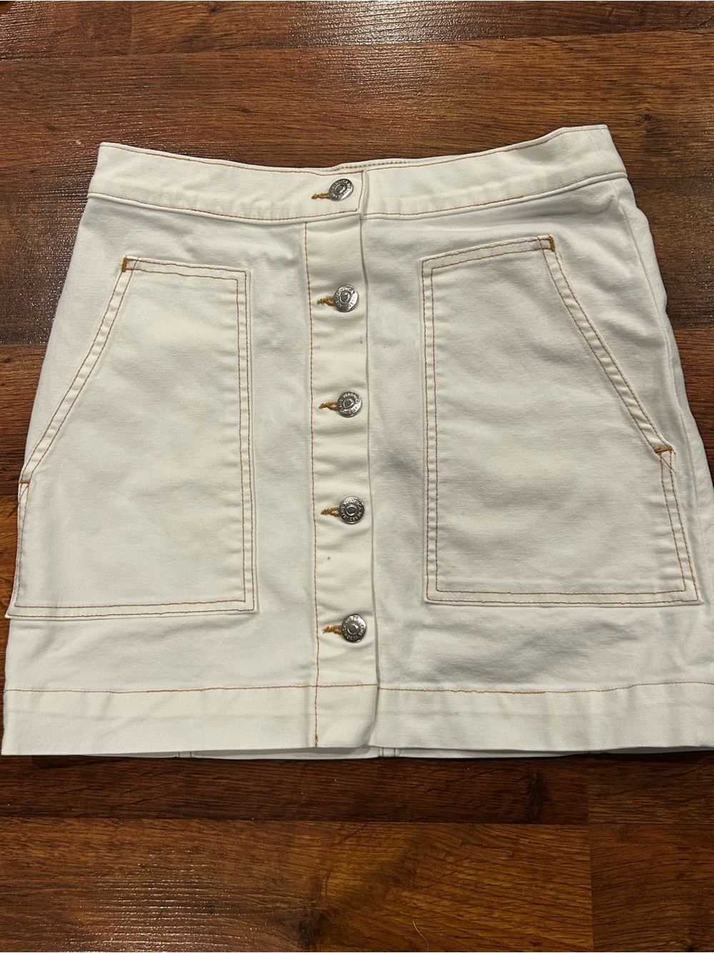 Veronica Beard Getty Cargo Skirt Size 27 White Button Front